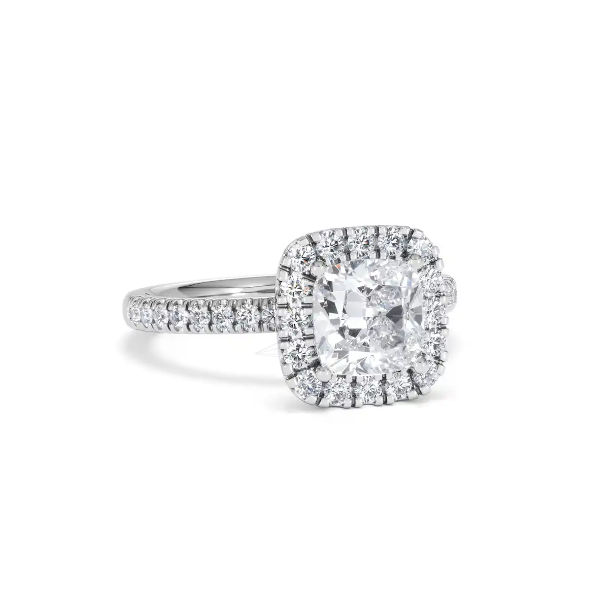 2.05ct Beatrice Lab Diamond Halo Engagement Ring 18K White Gold F/VS1