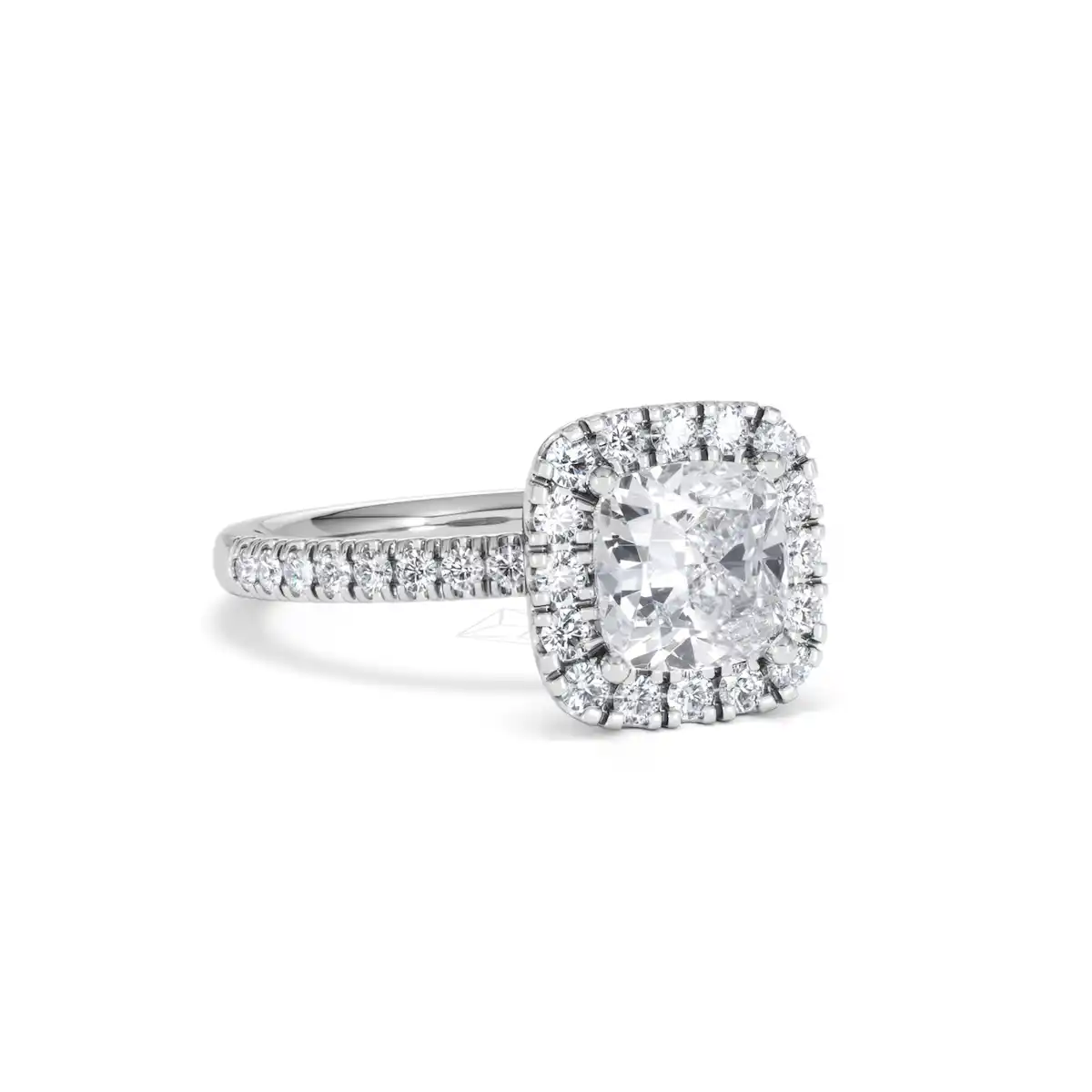2.05ct Beatrice Lab Diamond Halo Engagement Ring 18K White Gold F/VS1