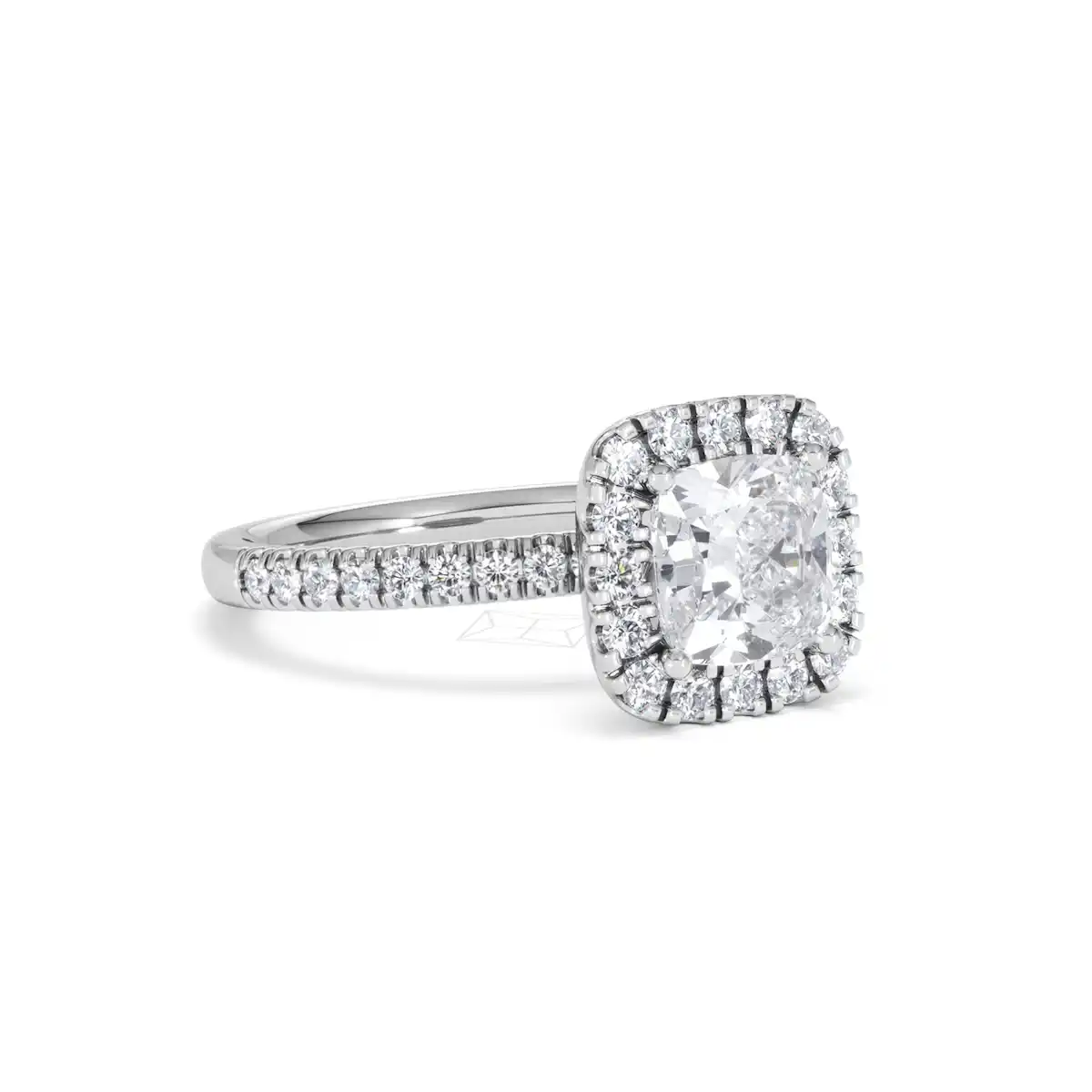 2.05ct Beatrice Lab Diamond Halo Engagement Ring 18K White Gold F/VS1