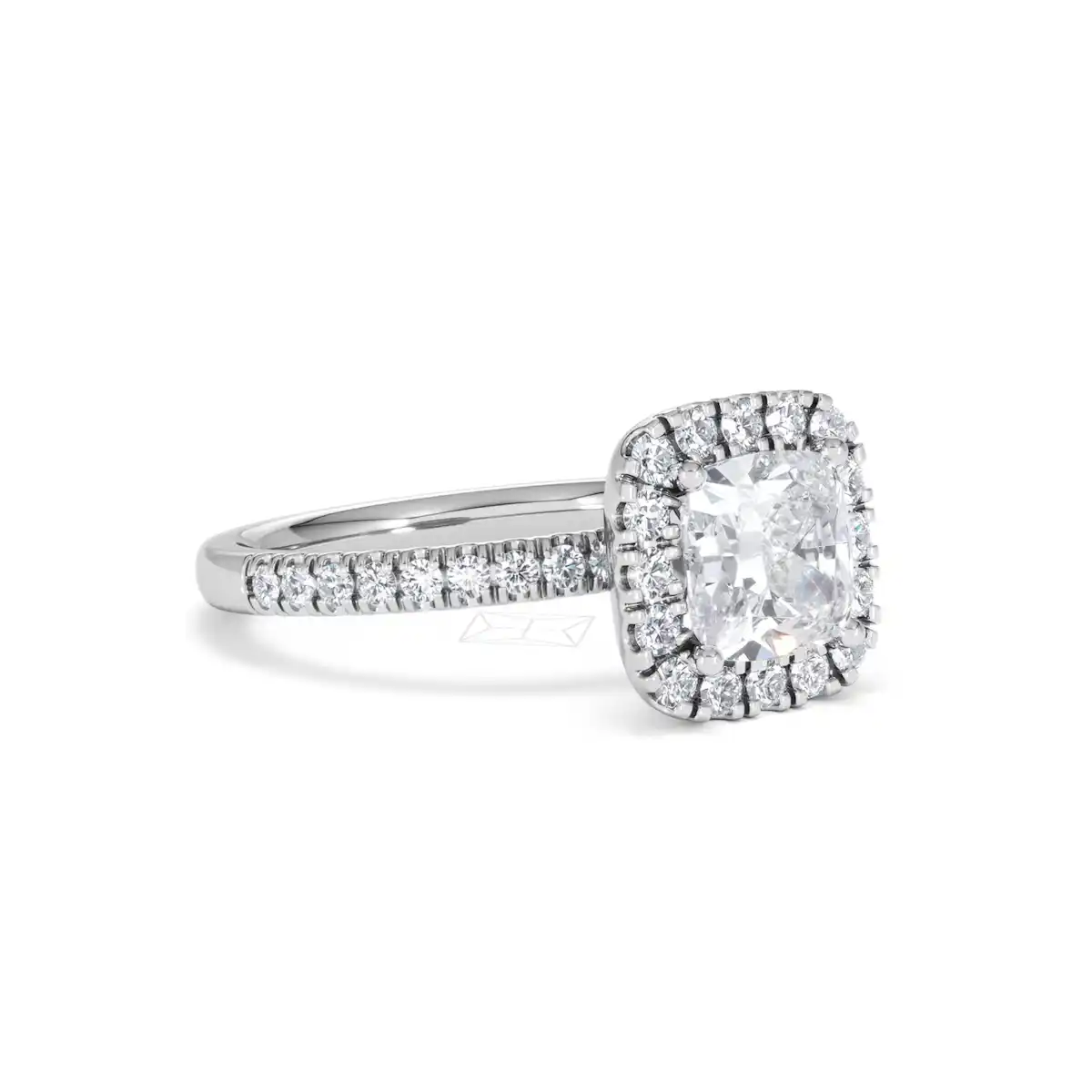2.05ct Beatrice Lab Diamond Halo Engagement Ring 18K White Gold F/VS1