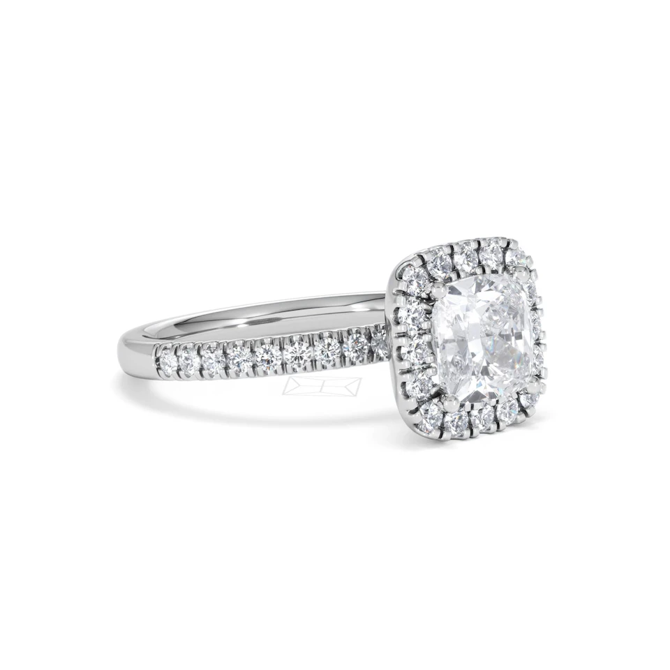 2.05ct Beatrice Lab Diamond Halo Engagement Ring in Platinum F/VS1