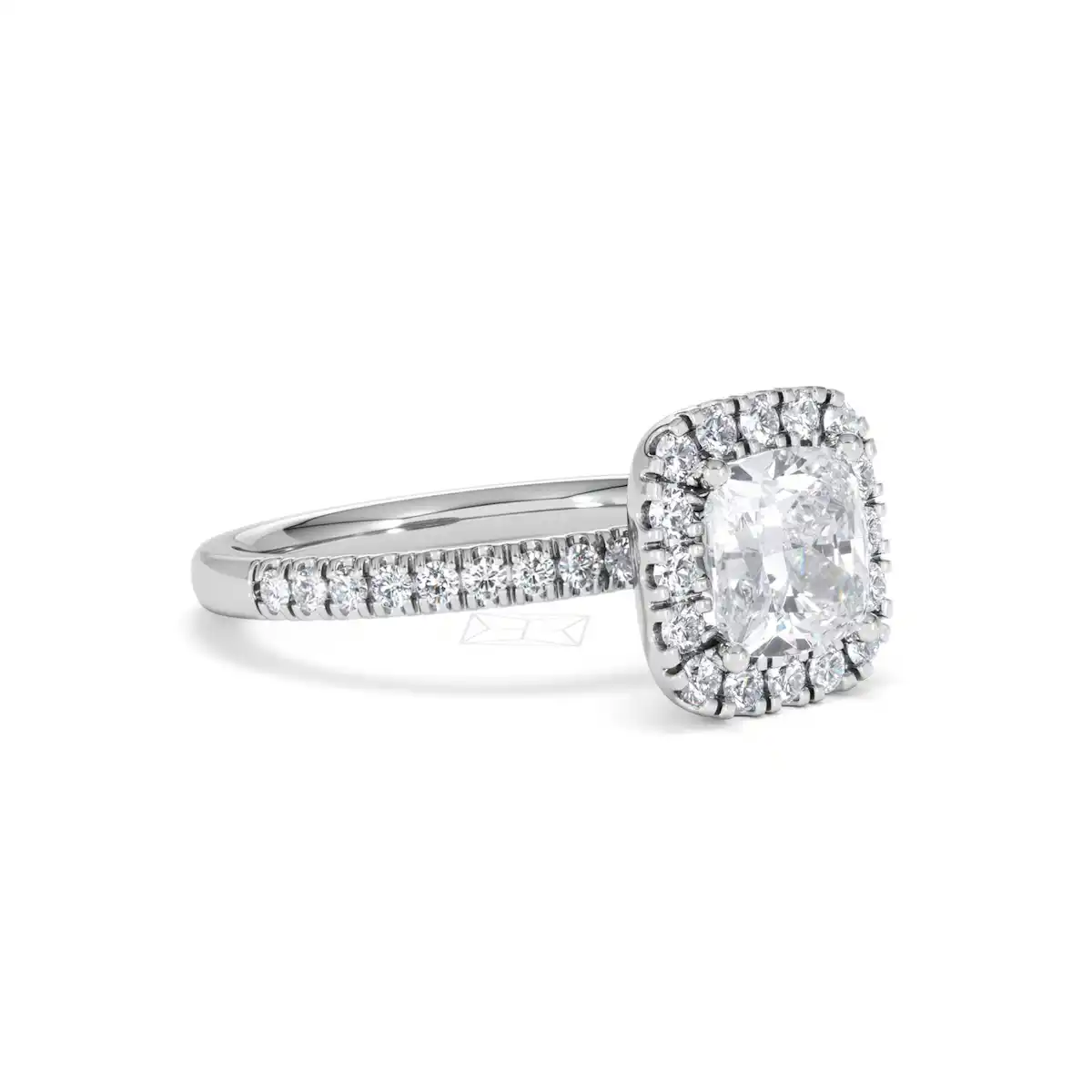 2.05ct Beatrice Lab Diamond Halo Engagement Ring 18K White Gold F/VS1