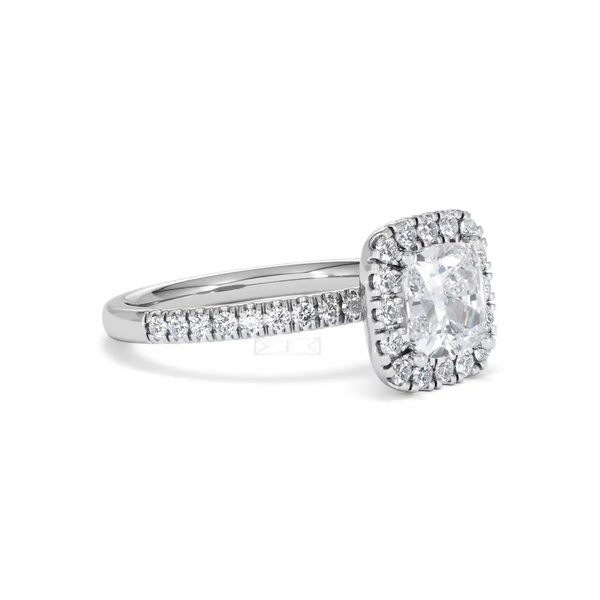 2.05ct Beatrice Lab Diamond Halo Engagement Ring 18K White Gold F/VS1