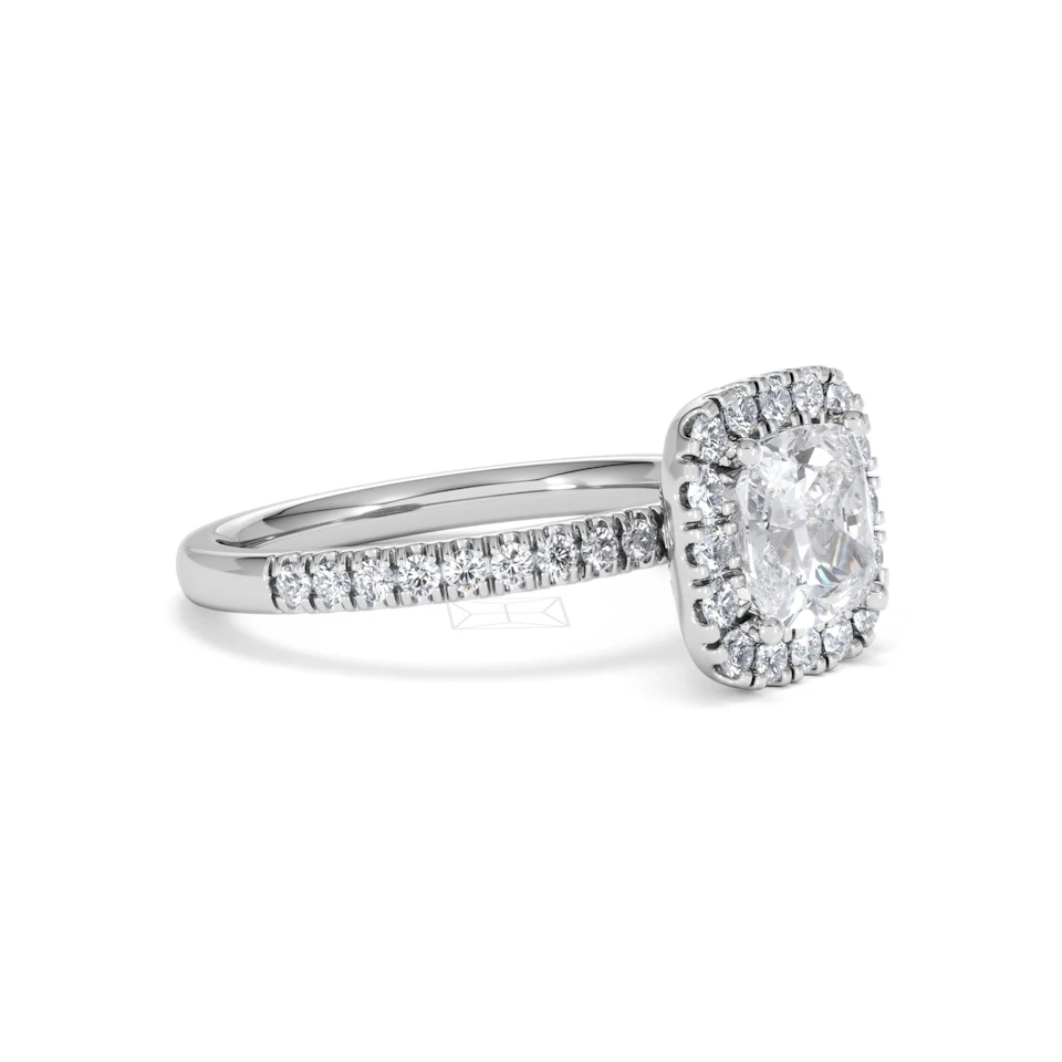 2.05ct Beatrice Lab Diamond Halo Engagement Ring in Platinum F/VS1