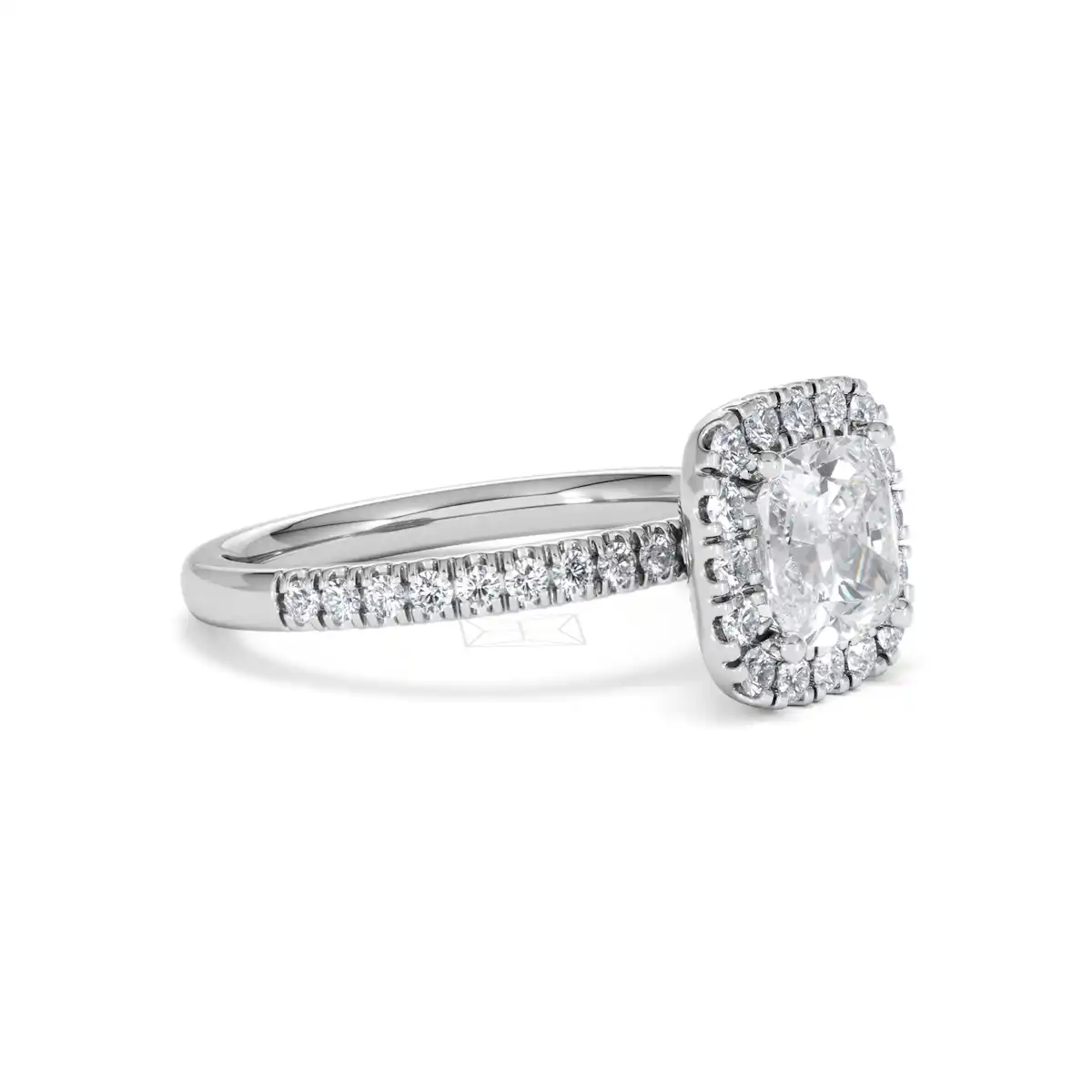 2.05ct Beatrice Lab Diamond Halo Engagement Ring 18K White Gold F/VS1