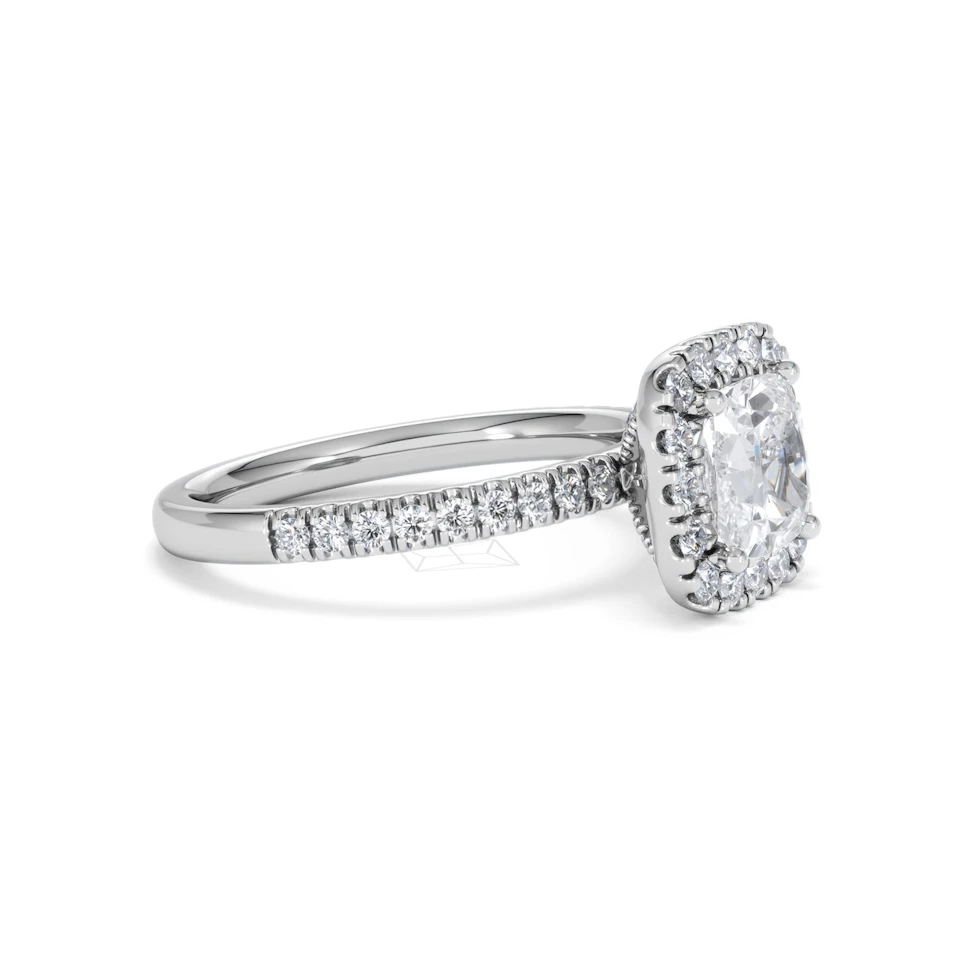 2.05ct Beatrice Lab Diamond Halo Engagement Ring in Platinum F/VS1