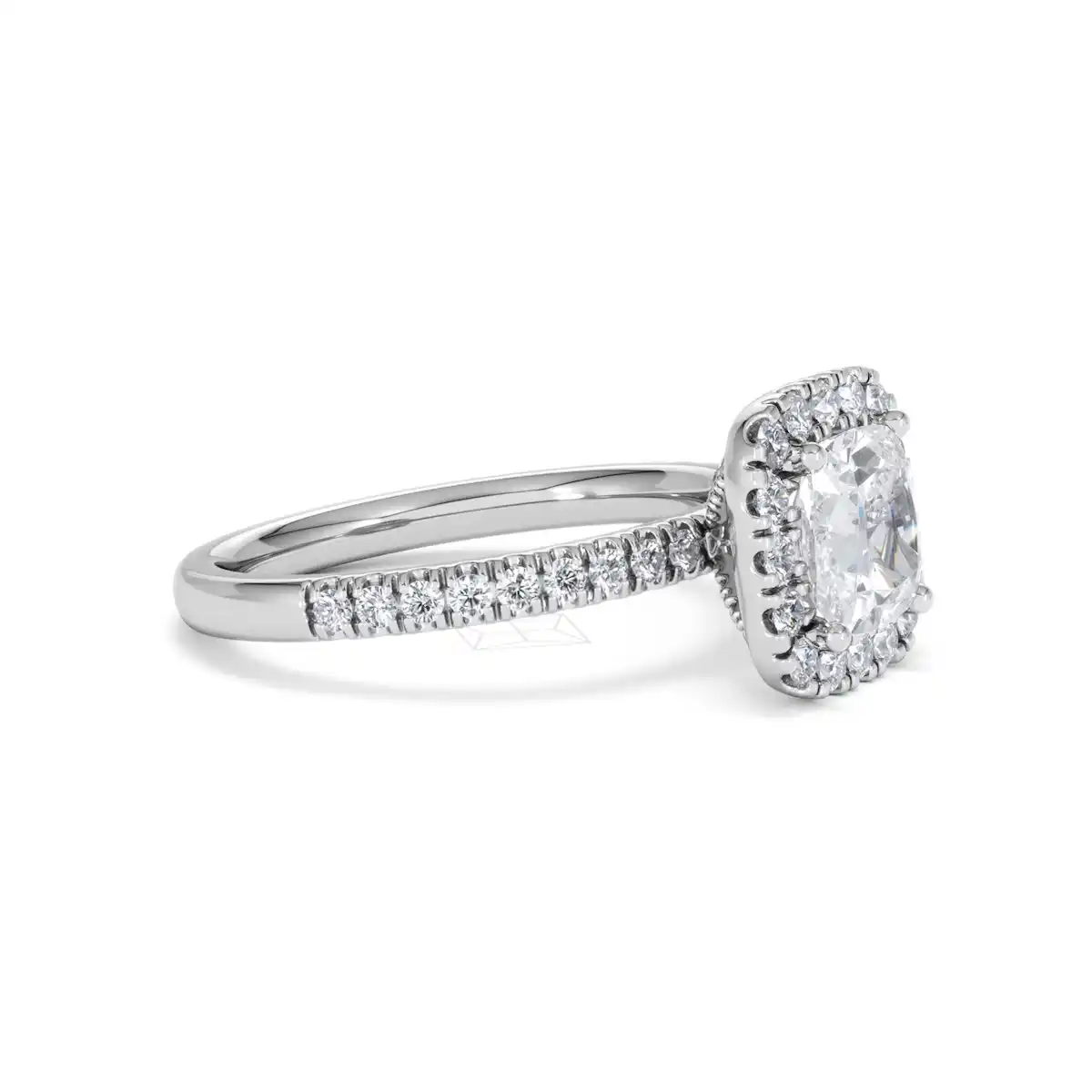 2.05ct Beatrice Lab Diamond Halo Engagement Ring 18K White Gold F/VS1