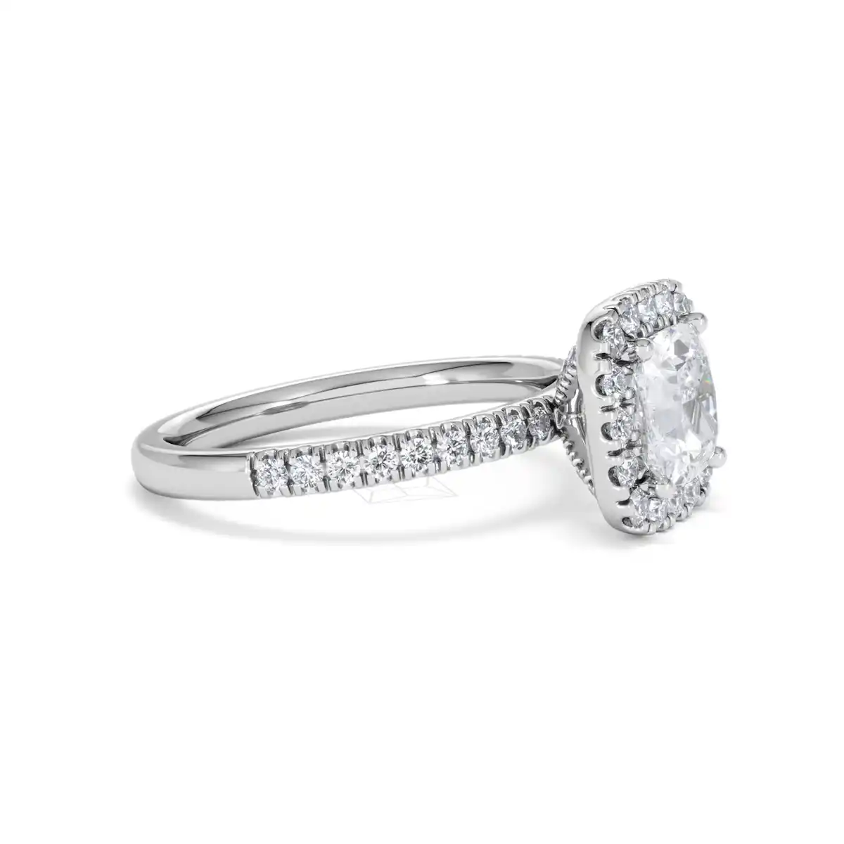 2.05ct Beatrice Lab Diamond Halo Engagement Ring 18K White Gold F/VS1
