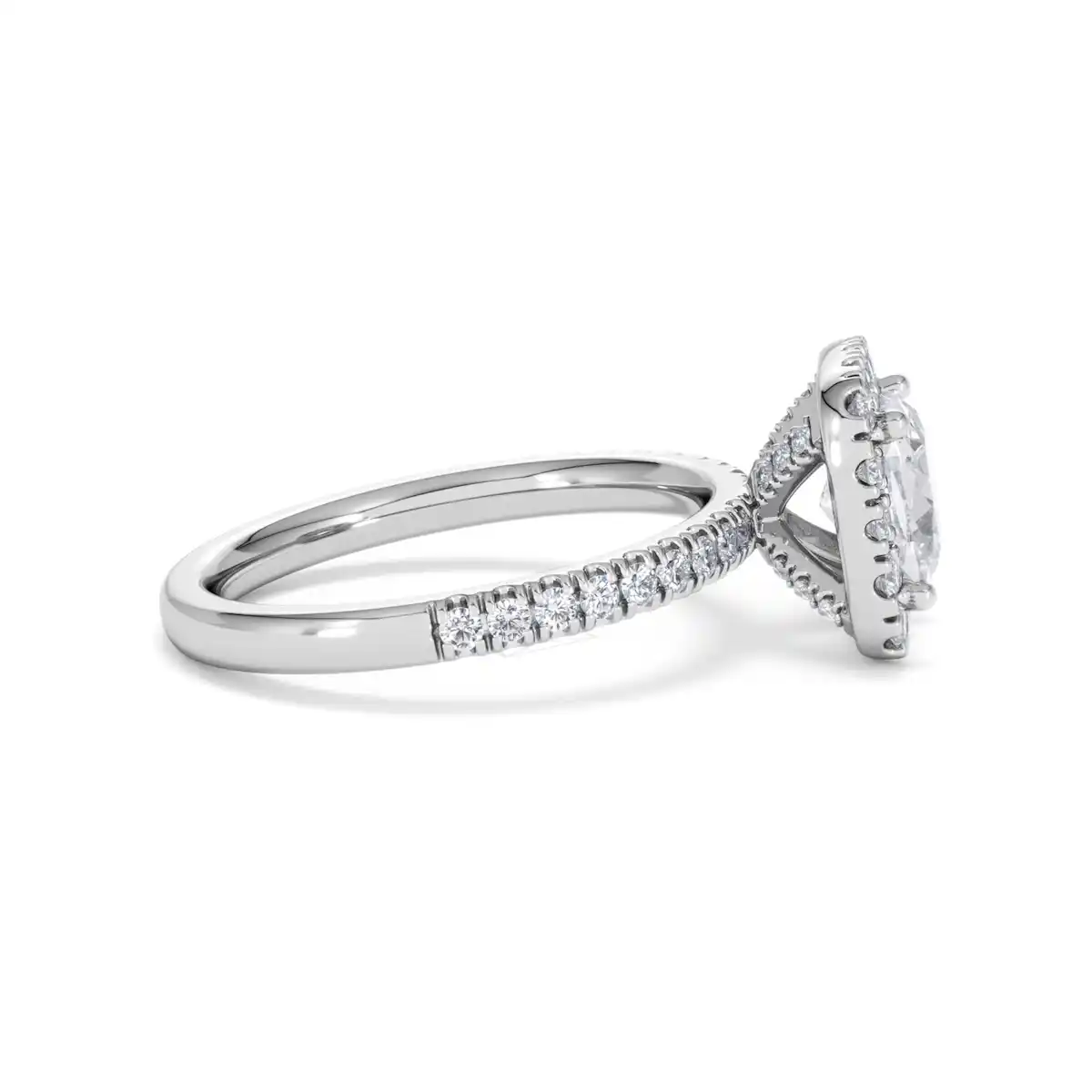 2.05ct Beatrice Lab Diamond Halo Engagement Ring 18K White Gold F/VS1