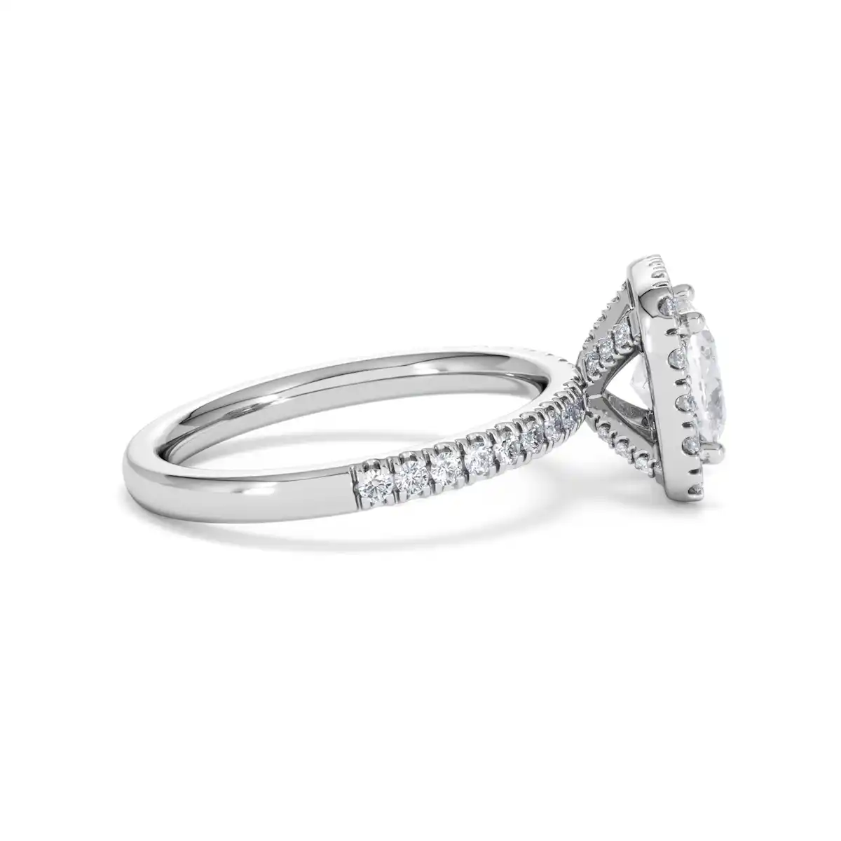2.05ct Beatrice Lab Diamond Halo Engagement Ring 18K White Gold F/VS1