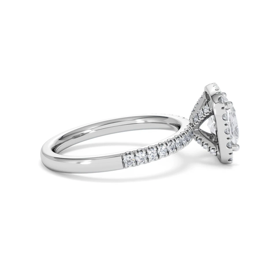 2.05ct Beatrice Lab Diamond Halo Engagement Ring in Platinum F/VS1