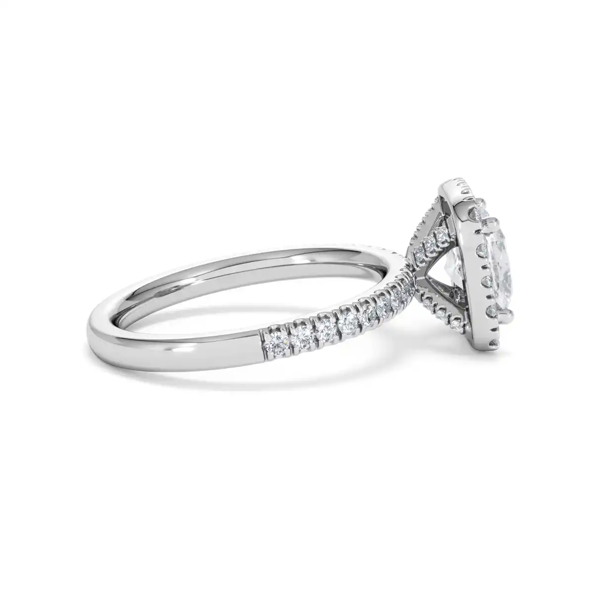 2.05ct Beatrice Lab Diamond Halo Engagement Ring 18K White Gold F/VS1