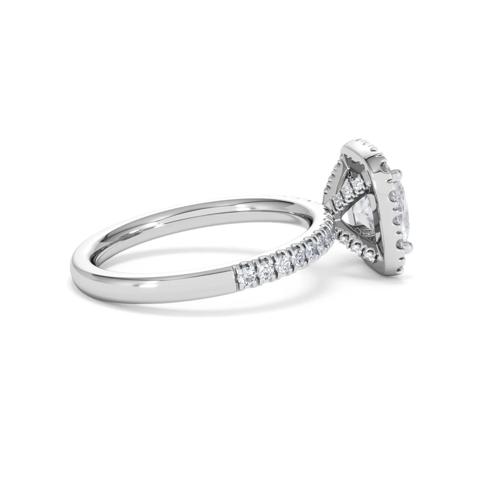 2.05ct Beatrice Lab Diamond Halo Engagement Ring in Platinum F/VS1