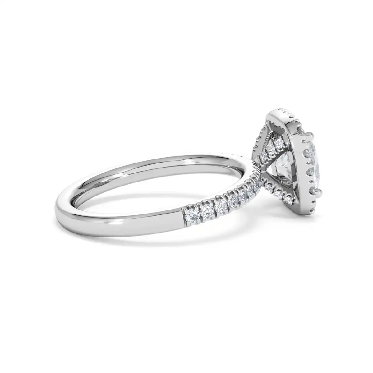 2.05ct Beatrice Lab Diamond Halo Engagement Ring 18K White Gold F/VS1