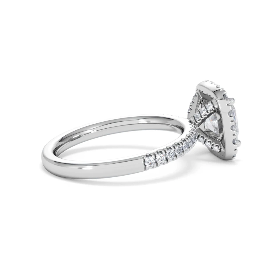 2.05ct Beatrice Lab Diamond Halo Engagement Ring in Platinum F/VS1