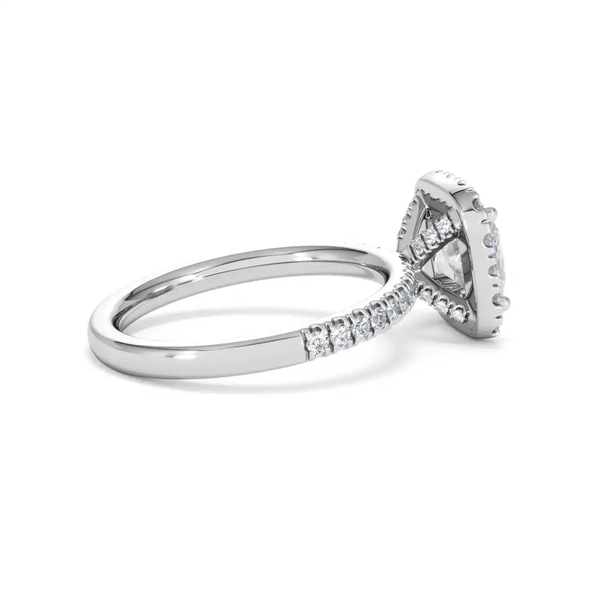 2.05ct Beatrice Lab Diamond Halo Engagement Ring 18K White Gold F/VS1