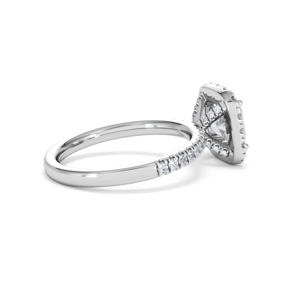 2.05ct Beatrice Lab Diamond Halo Engagement Ring in Platinum F/VS1
