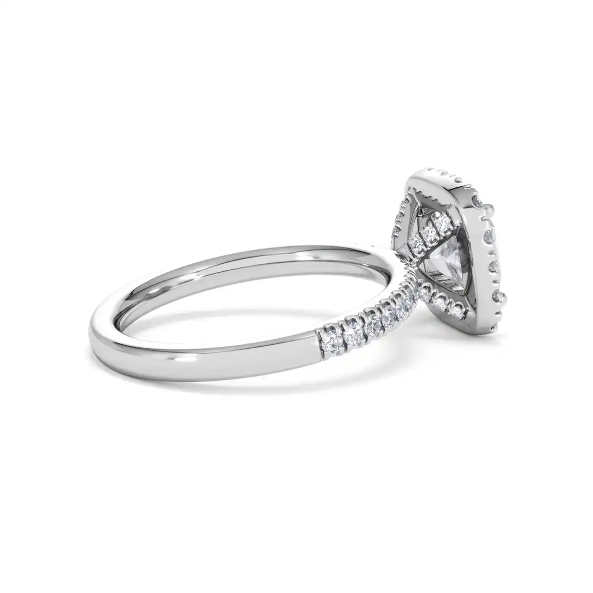 2.05ct Beatrice Lab Diamond Halo Engagement Ring 18K White Gold F/VS1