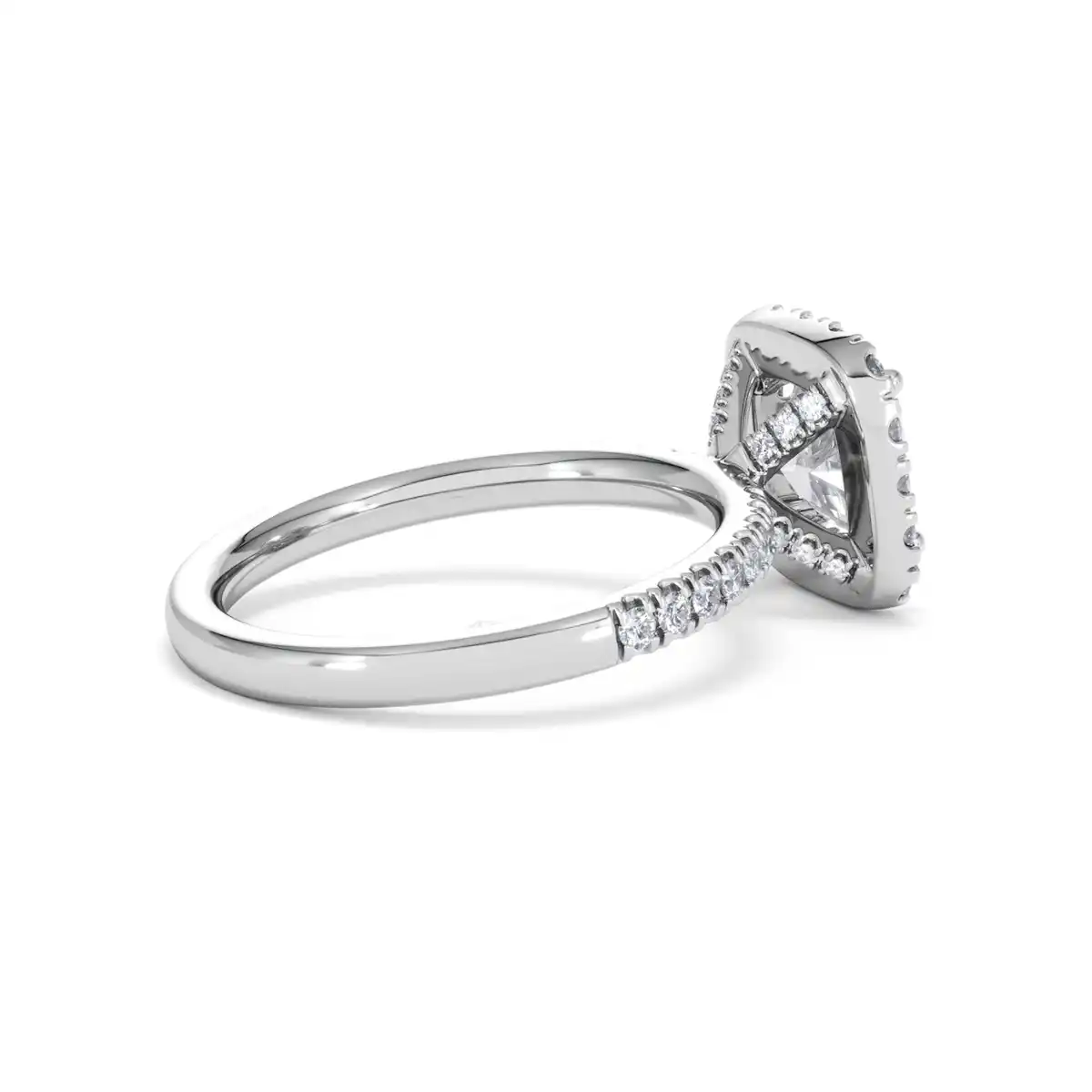 2.05ct Beatrice Lab Diamond Halo Engagement Ring 18K White Gold F/VS1