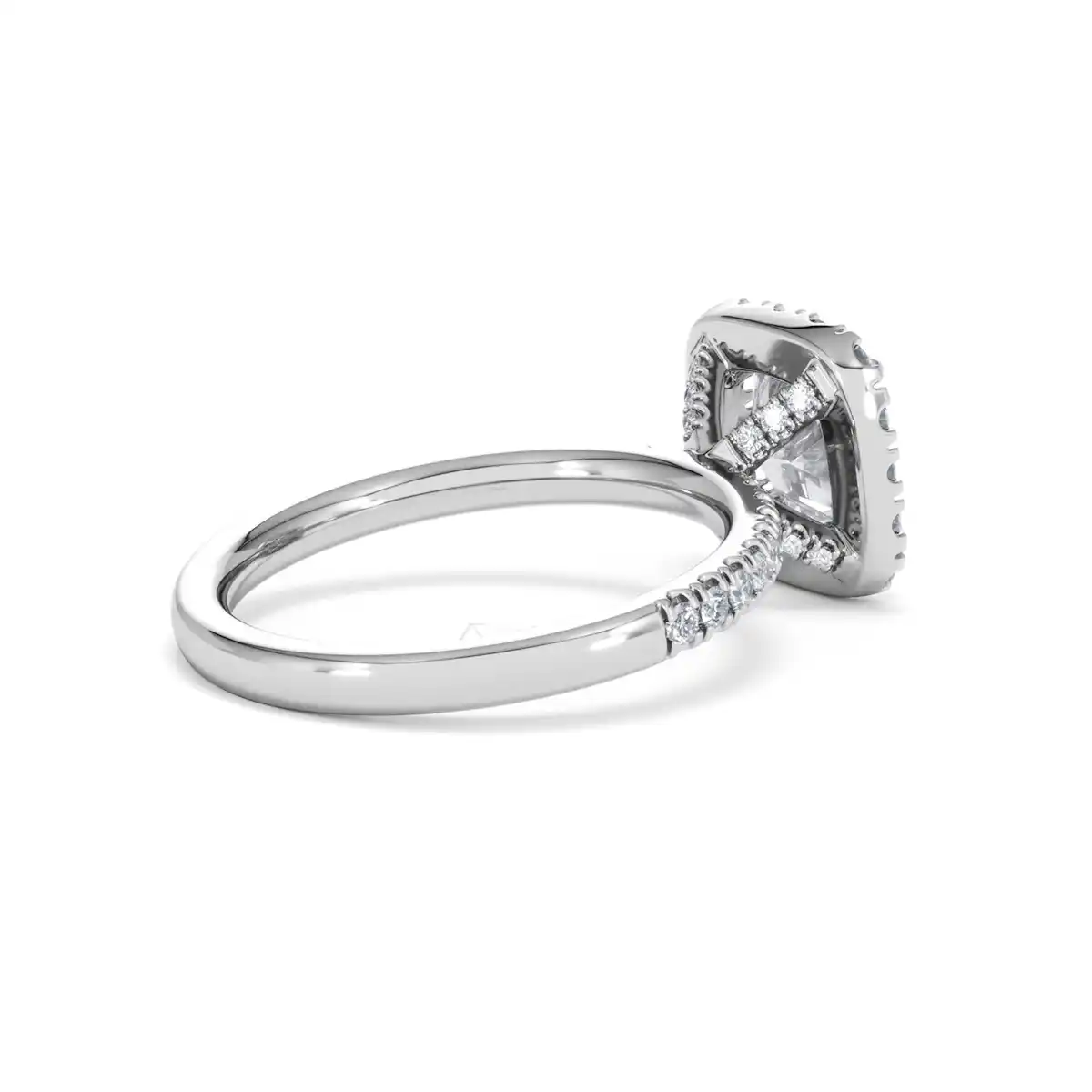 2.05ct Beatrice Lab Diamond Halo Engagement Ring 18K White Gold F/VS1