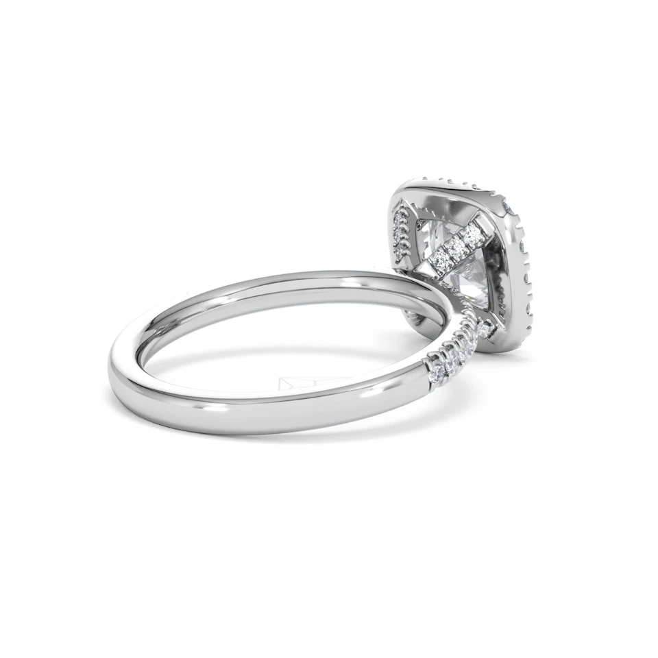 2.05ct Beatrice Lab Diamond Halo Engagement Ring 18K White Gold F/VS1