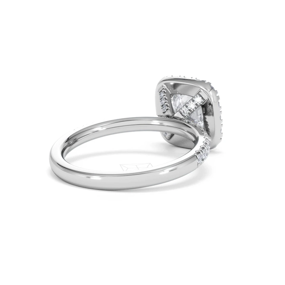 2.05ct Beatrice Lab Diamond Halo Engagement Ring in Platinum F/VS1