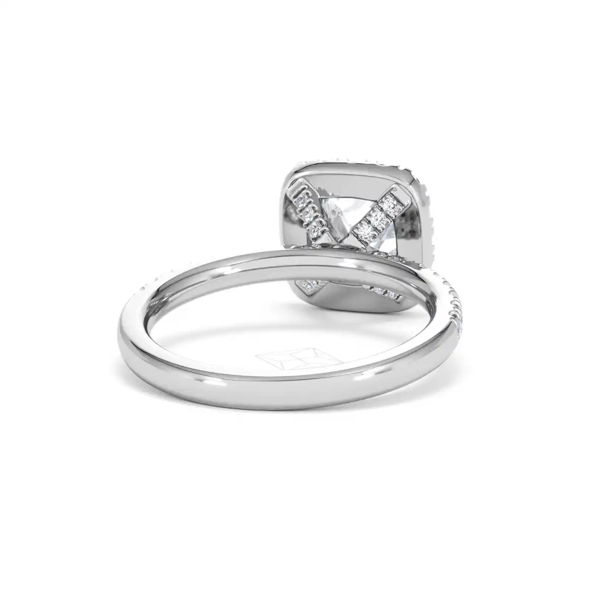 2.05ct Beatrice Lab Diamond Halo Engagement Ring 18K White Gold F/VS1