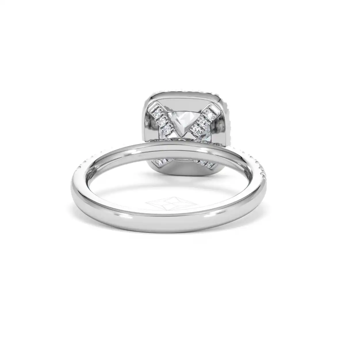 2.05ct Beatrice Lab Diamond Halo Engagement Ring 18K White Gold F/VS1