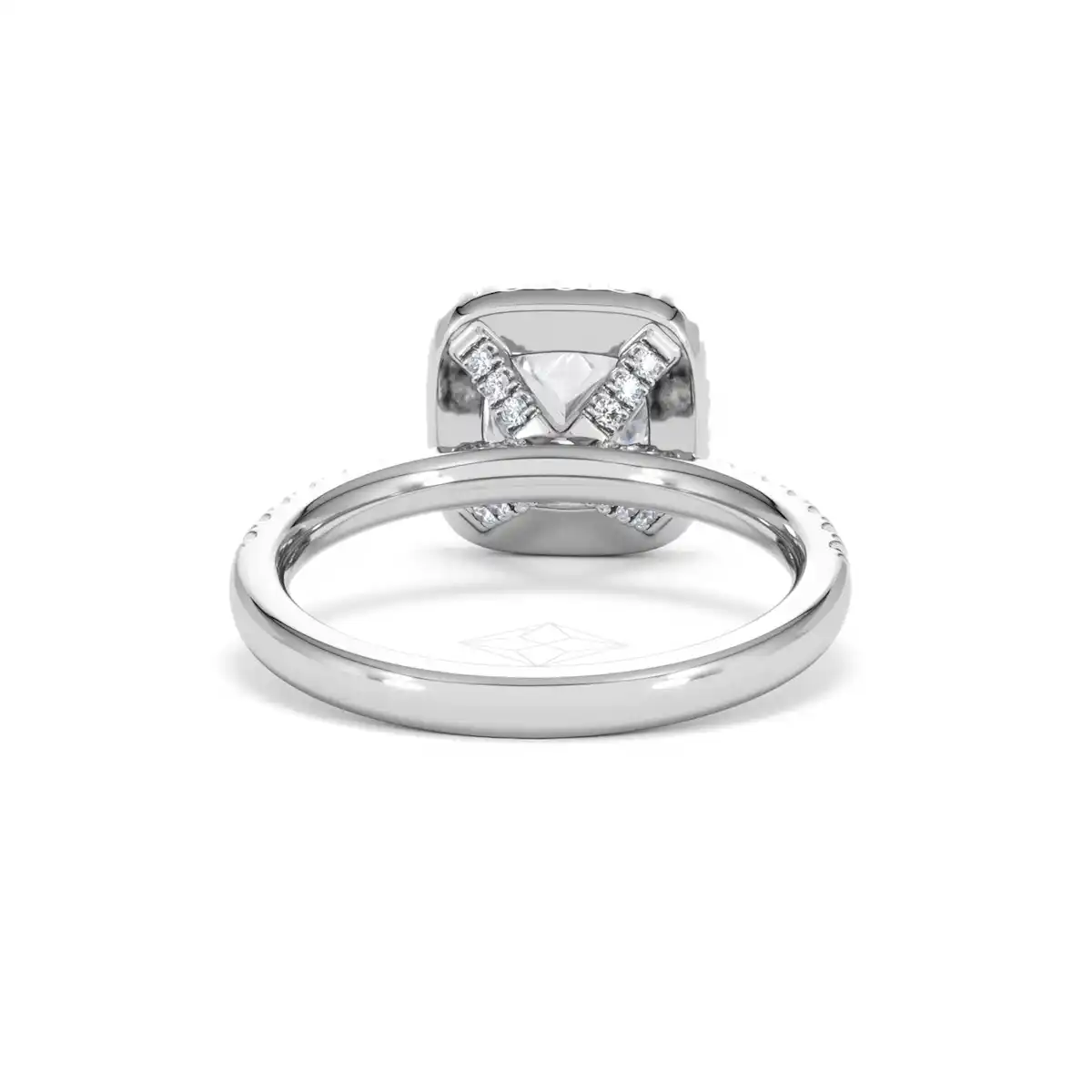 2.05ct Beatrice Lab Diamond Halo Engagement Ring 18K White Gold F/VS1