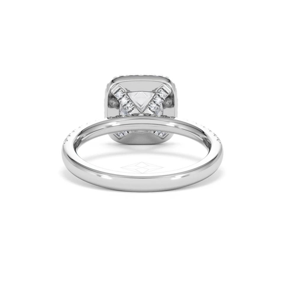 2.05ct Beatrice Lab Diamond Halo Engagement Ring 18K White Gold F/VS1