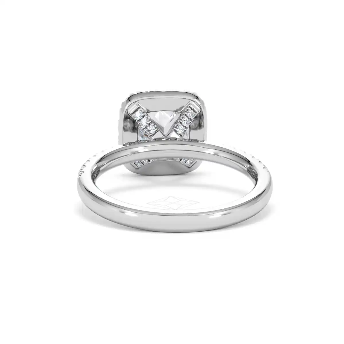 2.05ct Beatrice Lab Diamond Halo Engagement Ring 18K White Gold F/VS1
