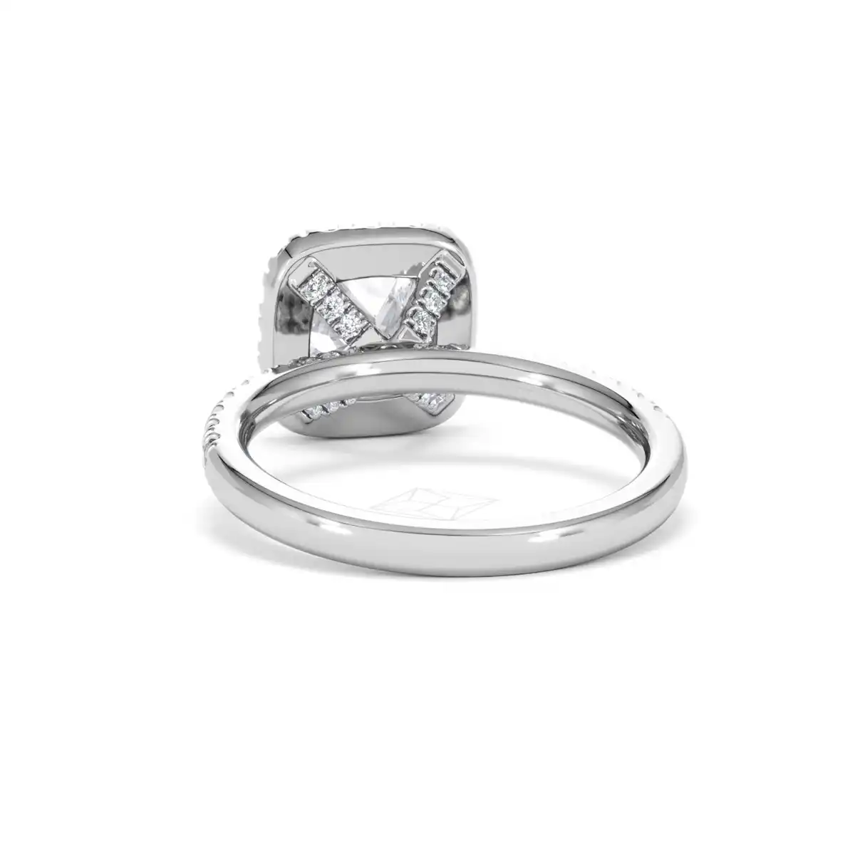 2.05ct Beatrice Lab Diamond Halo Engagement Ring 18K White Gold F/VS1