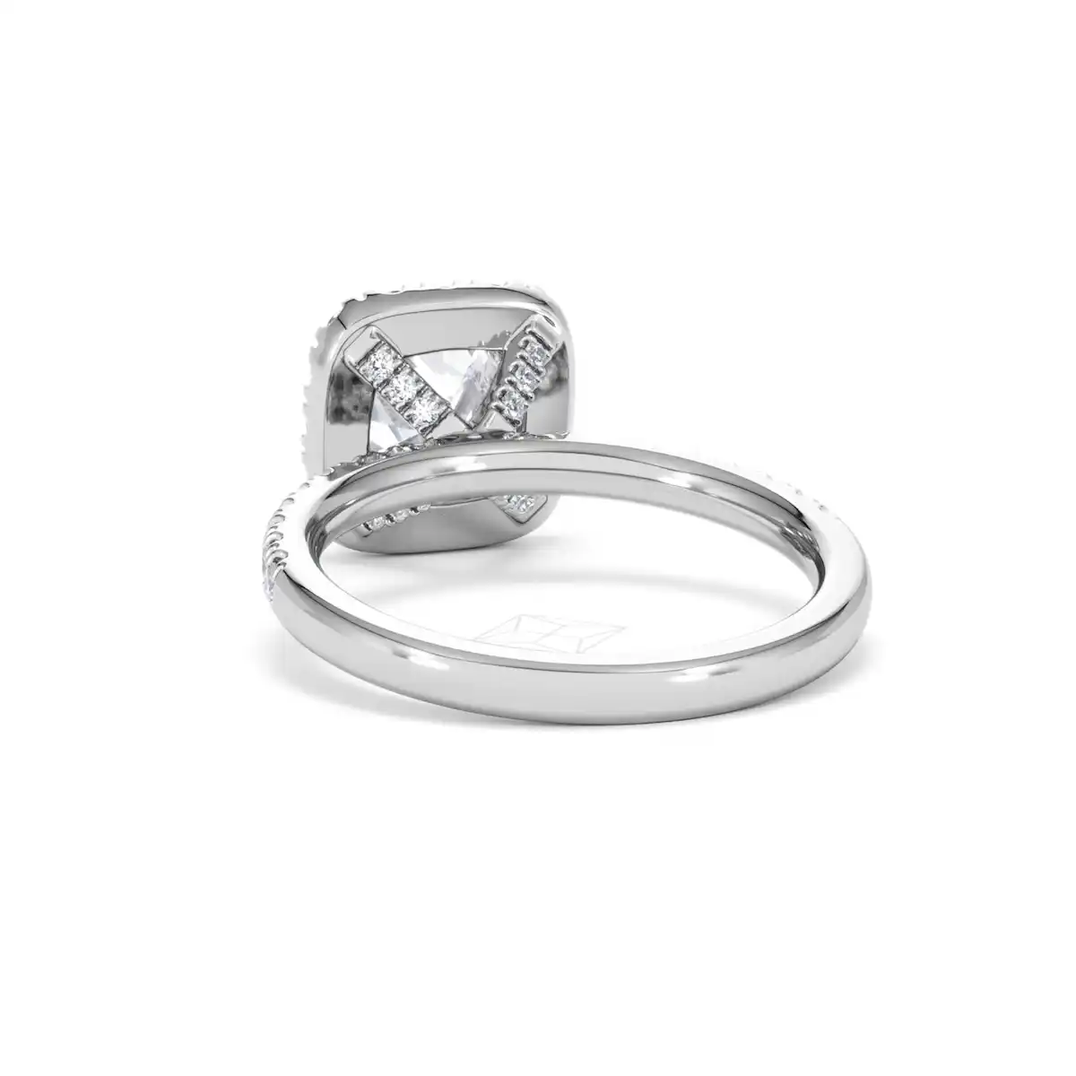 2.05ct Beatrice Lab Diamond Halo Engagement Ring 18K White Gold F/VS1