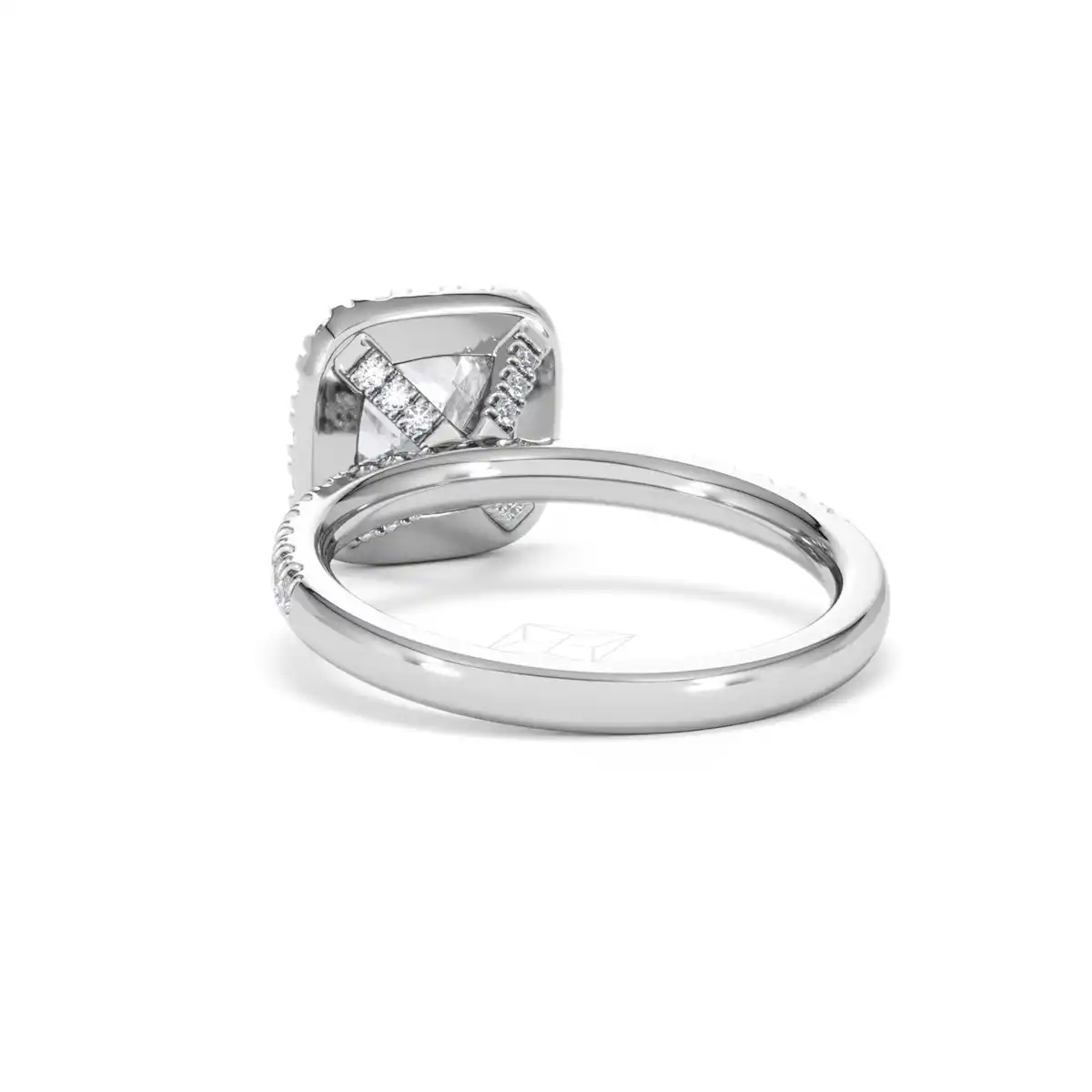 2.05ct Beatrice Lab Diamond Halo Engagement Ring 18K White Gold F/VS1