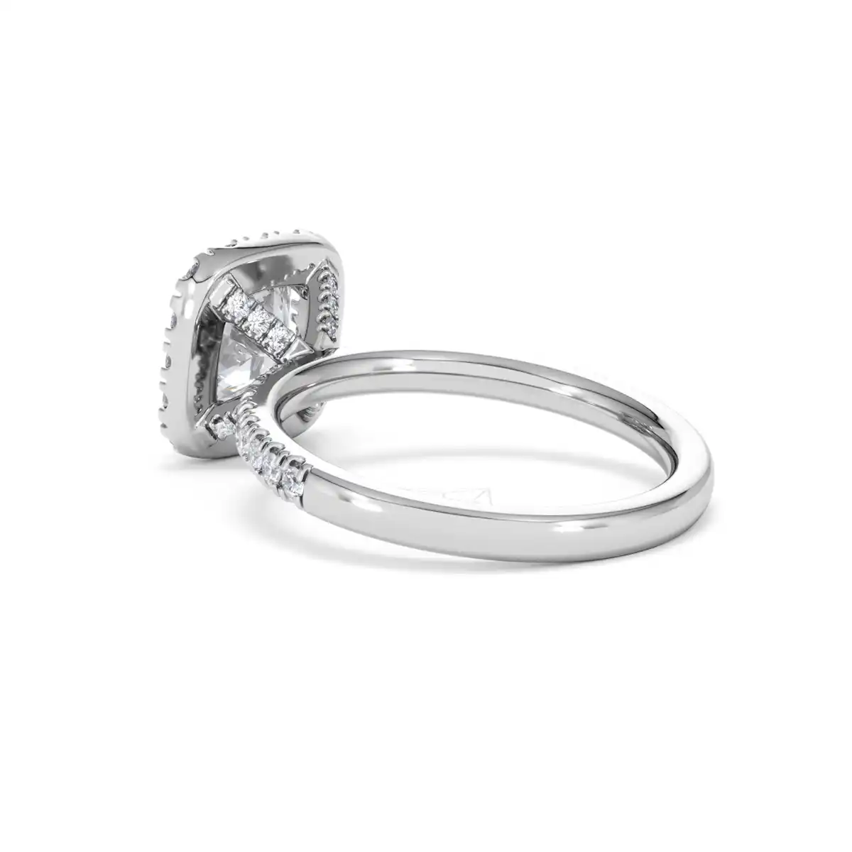 2.05ct Beatrice Lab Diamond Halo Engagement Ring 18K White Gold F/VS1