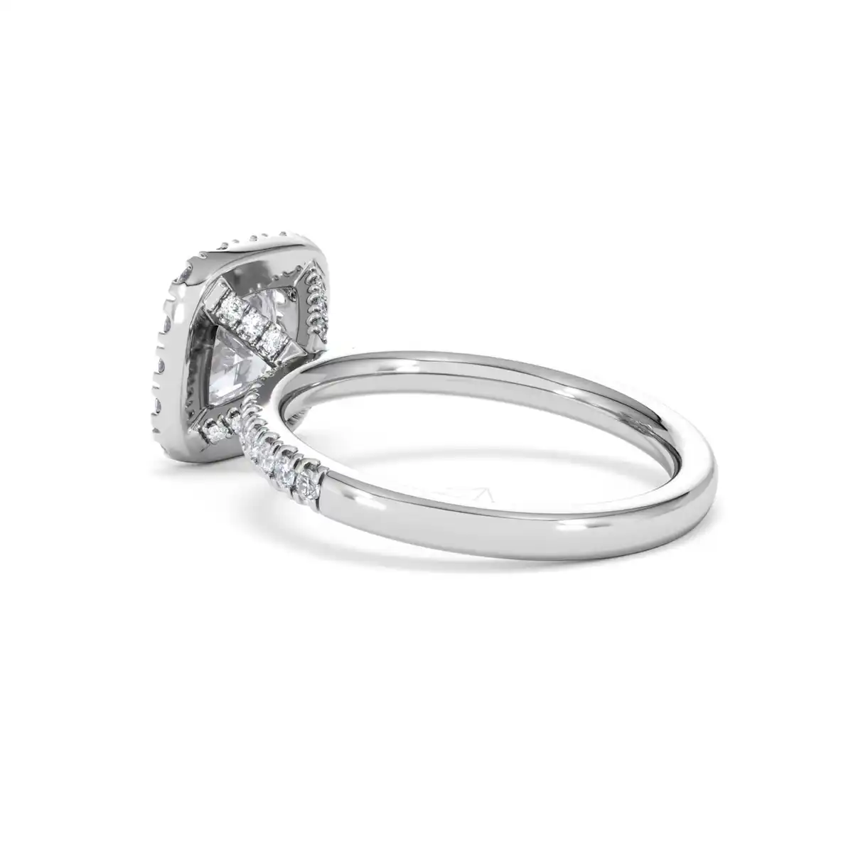 2.05ct Beatrice Lab Diamond Halo Engagement Ring 18K White Gold F/VS1