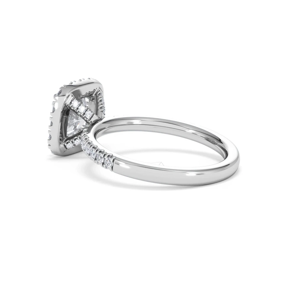 2.05ct Beatrice Lab Diamond Halo Engagement Ring in Platinum F/VS1