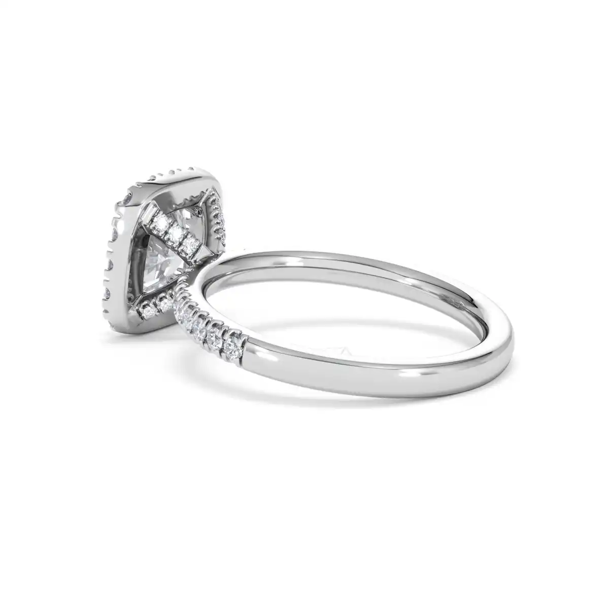 2.05ct Beatrice Lab Diamond Halo Engagement Ring 18K White Gold F/VS1