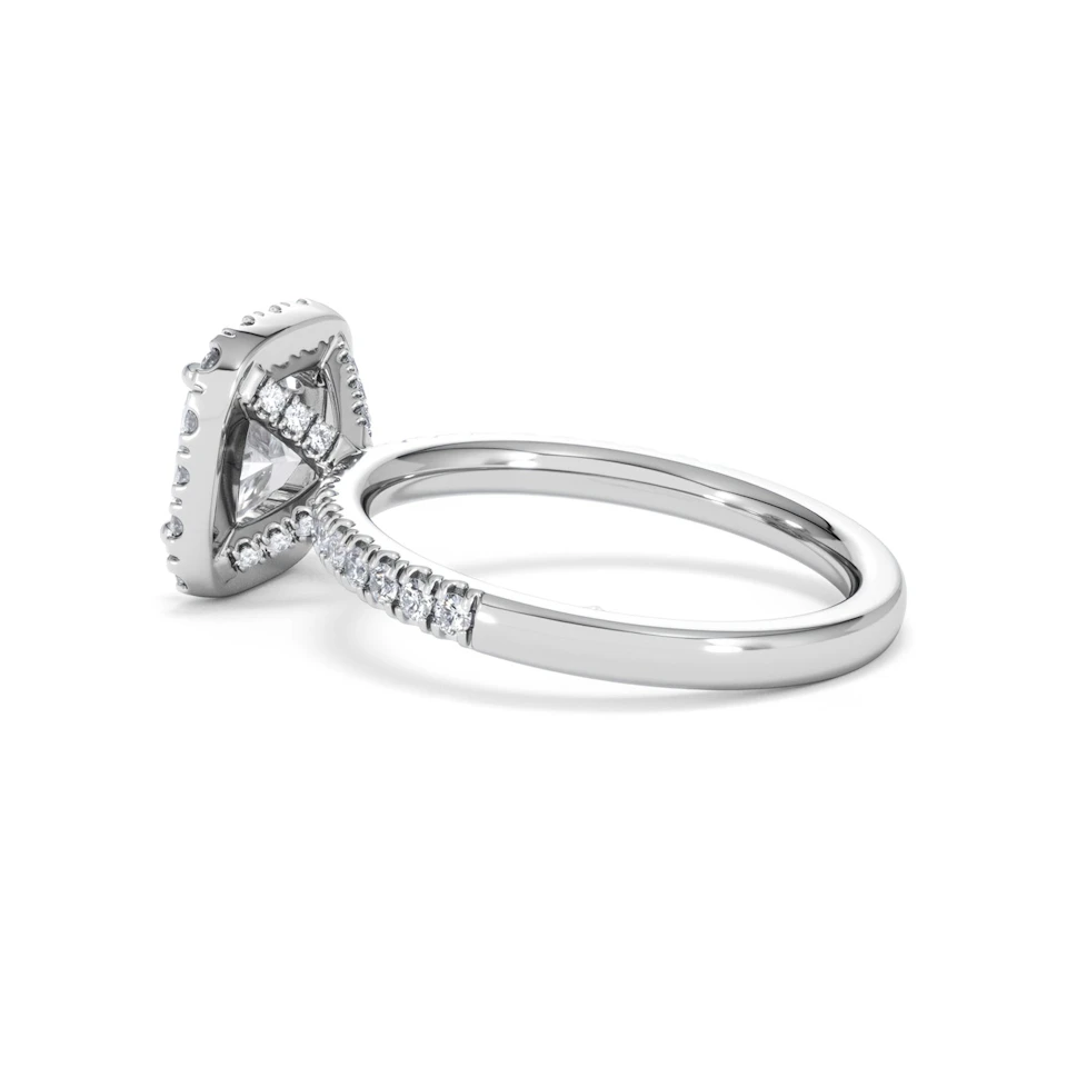 2.05ct Beatrice Lab Diamond Halo Engagement Ring in Platinum F/VS1