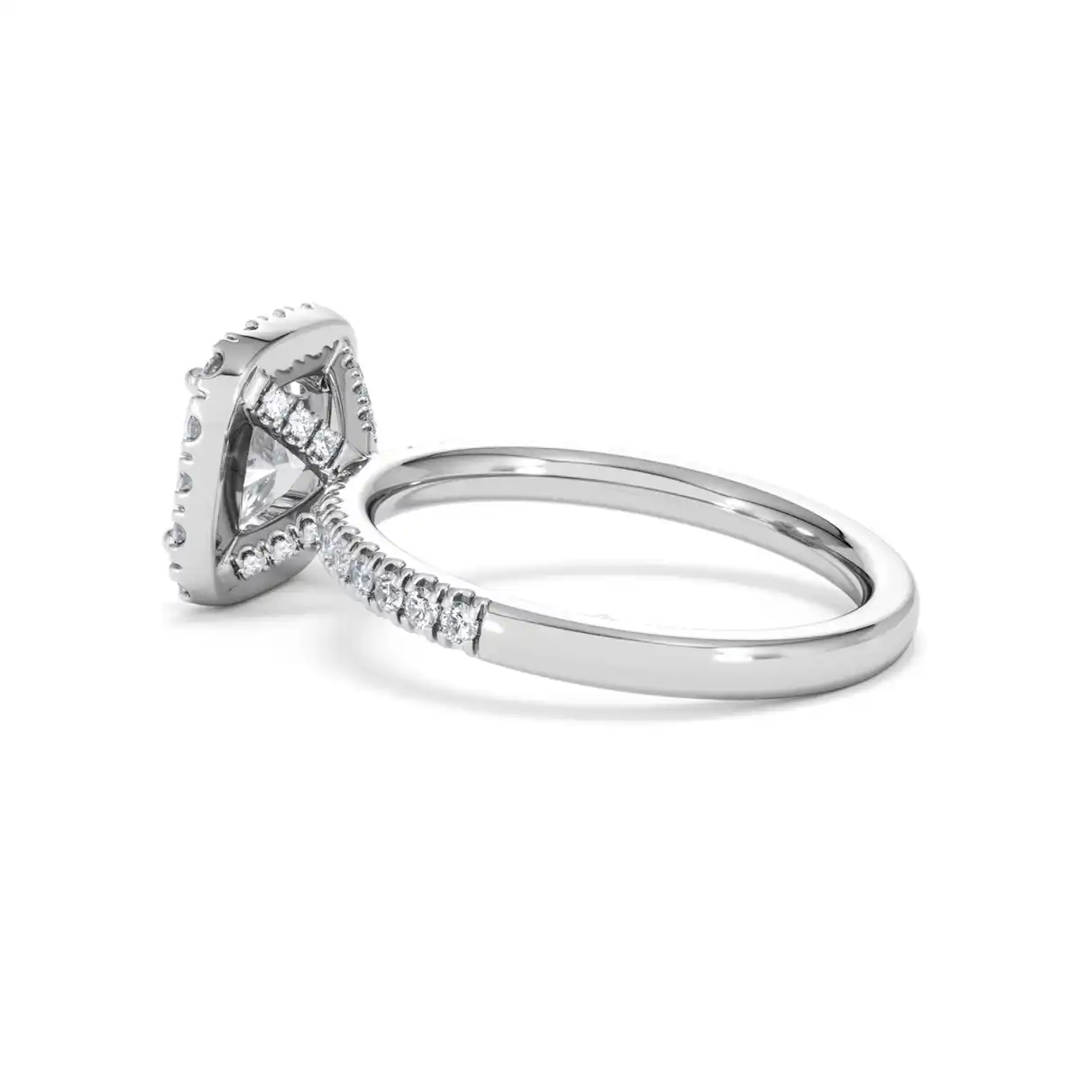 2.05ct Beatrice Lab Diamond Halo Engagement Ring 18K White Gold F/VS1