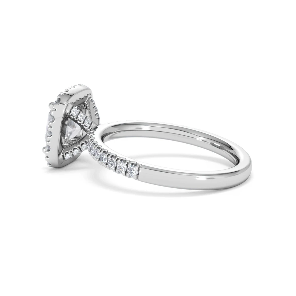 2.05ct Beatrice Lab Diamond Halo Engagement Ring in Platinum F/VS1