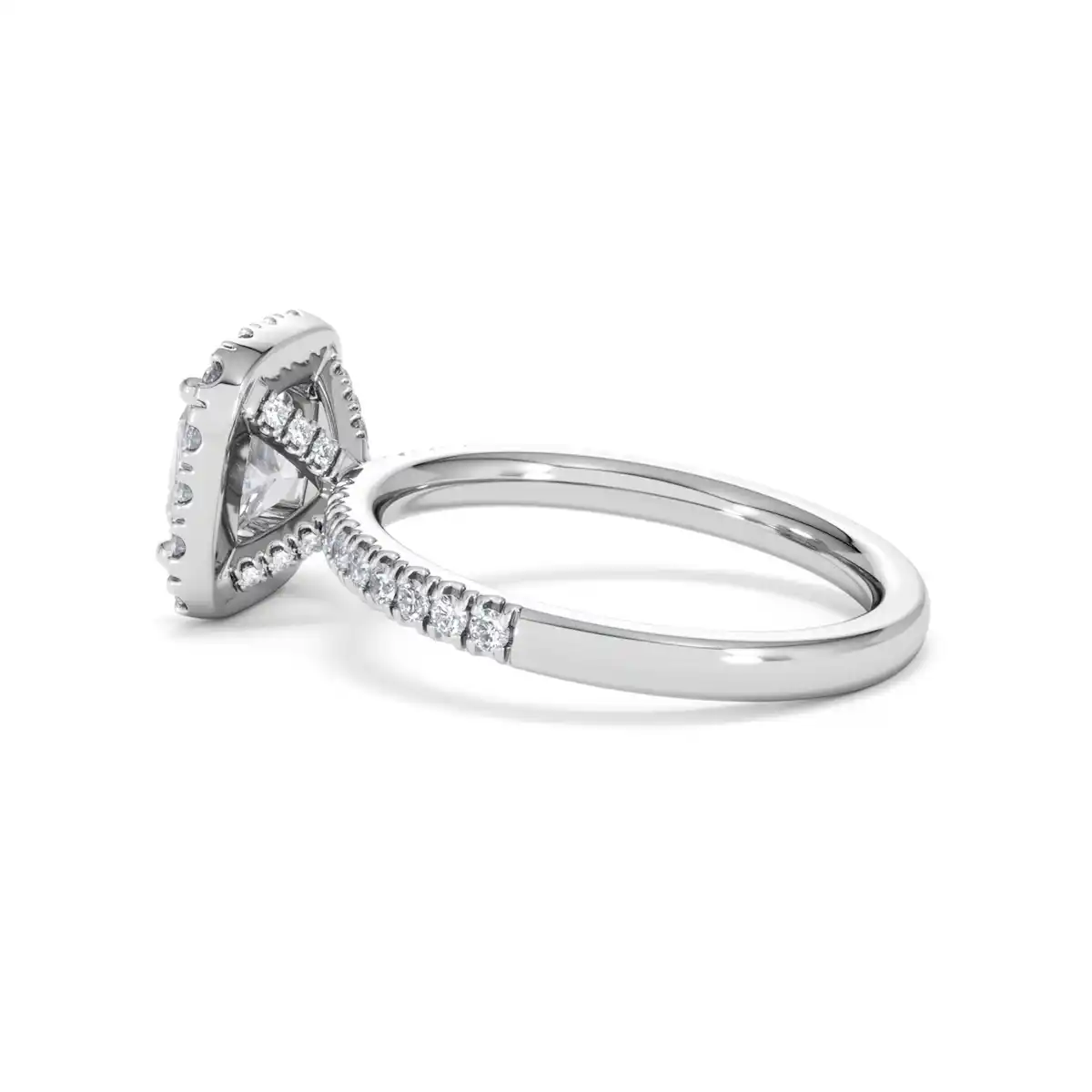 2.05ct Beatrice Lab Diamond Halo Engagement Ring 18K White Gold F/VS1