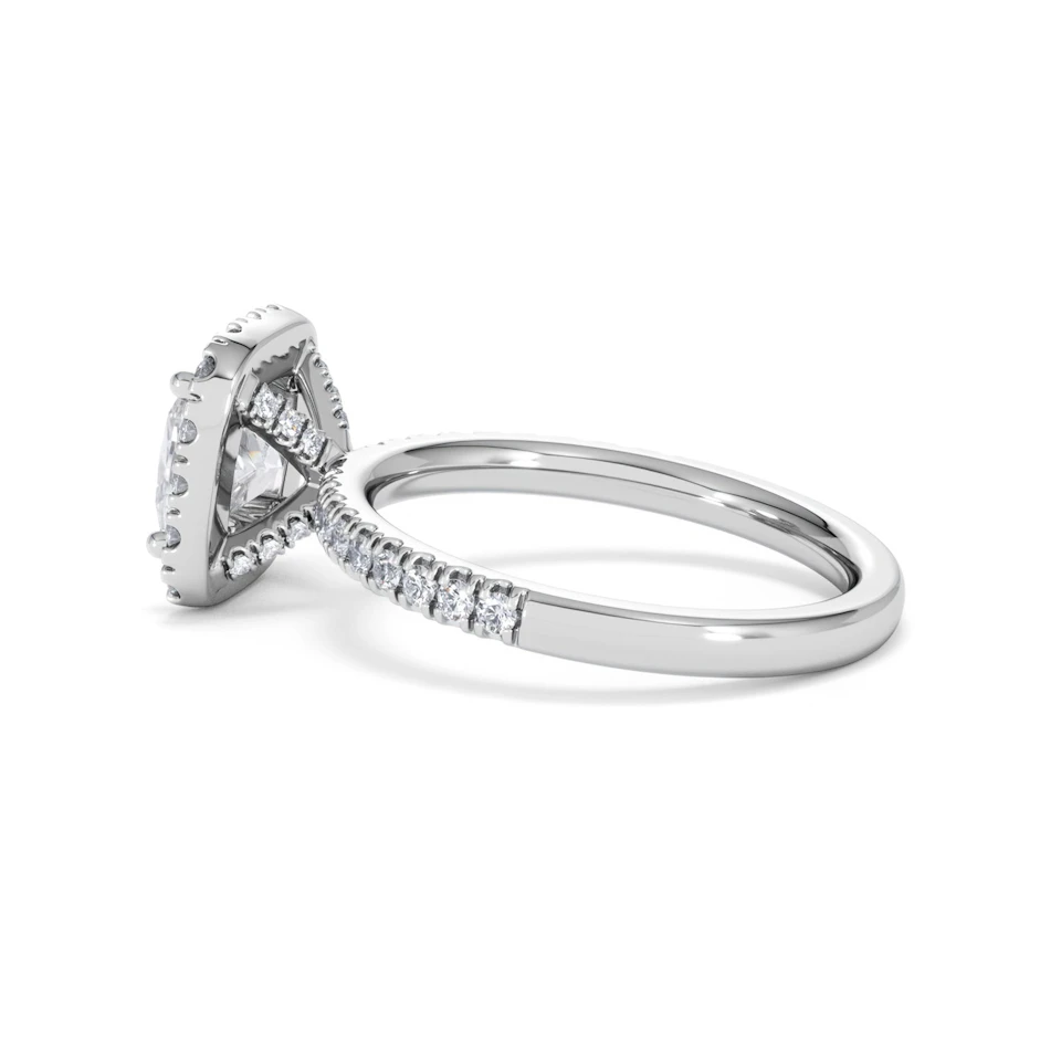 2.05ct Beatrice Lab Diamond Halo Engagement Ring in Platinum F/VS1