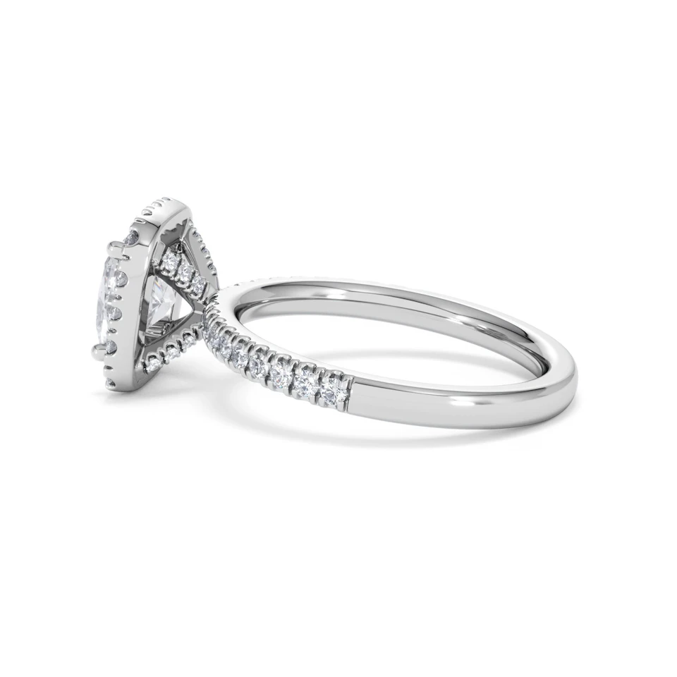 2.05ct Beatrice Lab Diamond Halo Engagement Ring in Platinum F/VS1