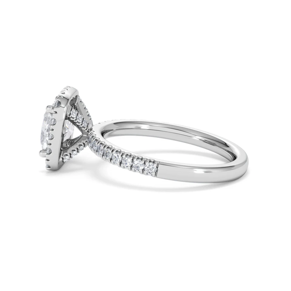 2.05ct Beatrice Lab Diamond Halo Engagement Ring in Platinum F/VS1