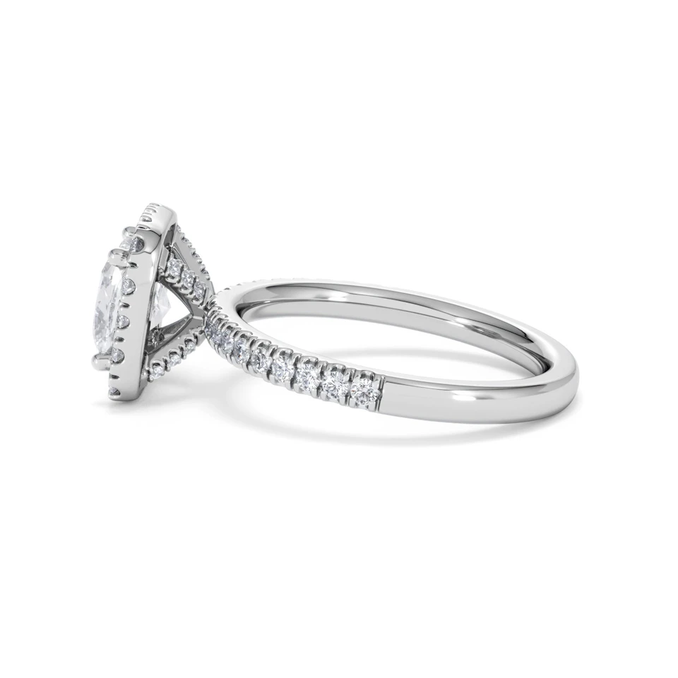 2.05ct Beatrice Lab Diamond Halo Engagement Ring in Platinum F/VS1