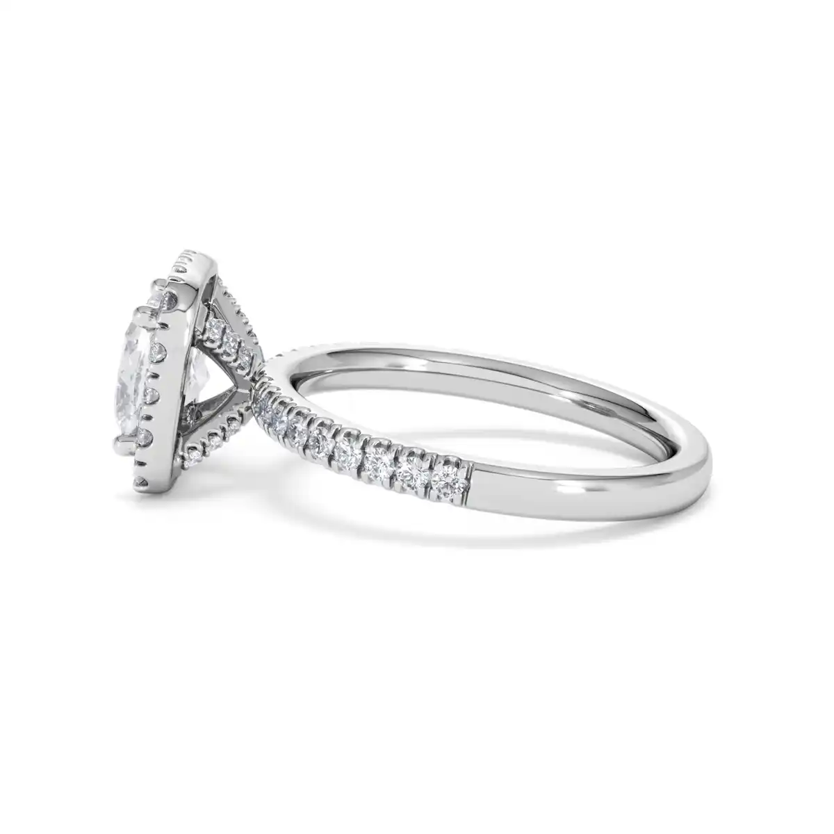 2.05ct Beatrice Lab Diamond Halo Engagement Ring 18K White Gold F/VS1