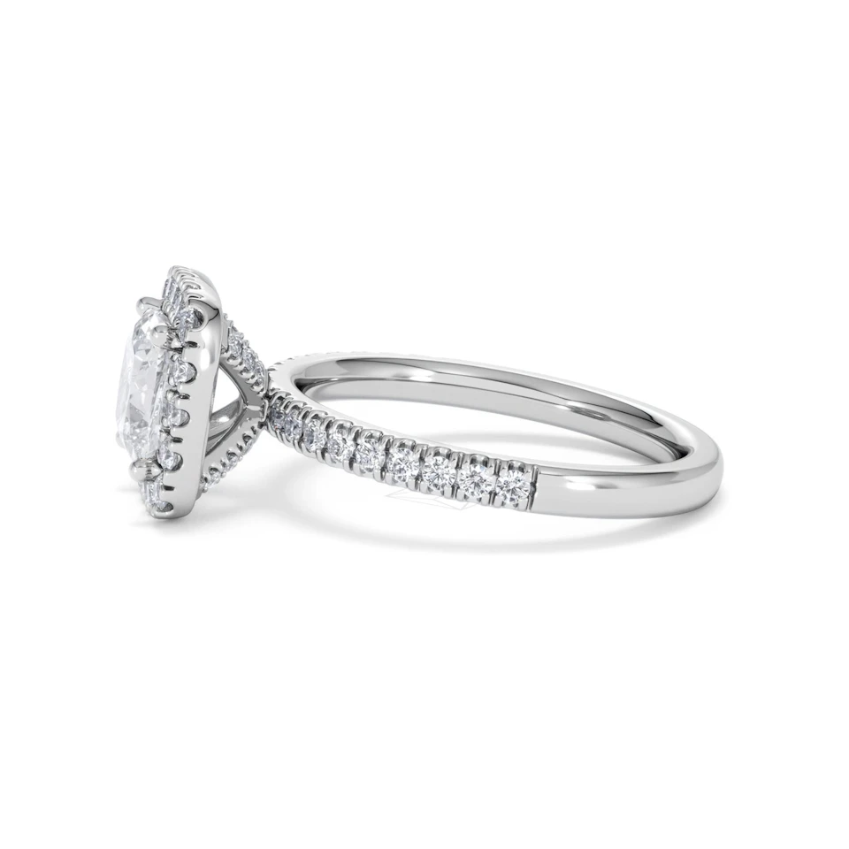 2.05ct Beatrice Lab Diamond Halo Engagement Ring in Platinum F/VS1