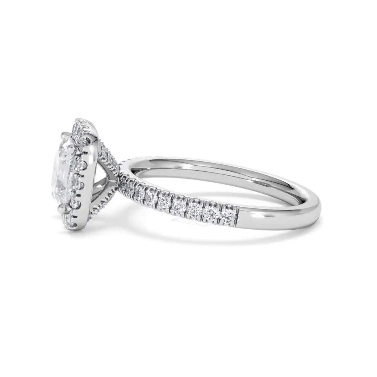 2.05ct Beatrice Lab Diamond Halo Engagement Ring 18K White Gold F/VS1