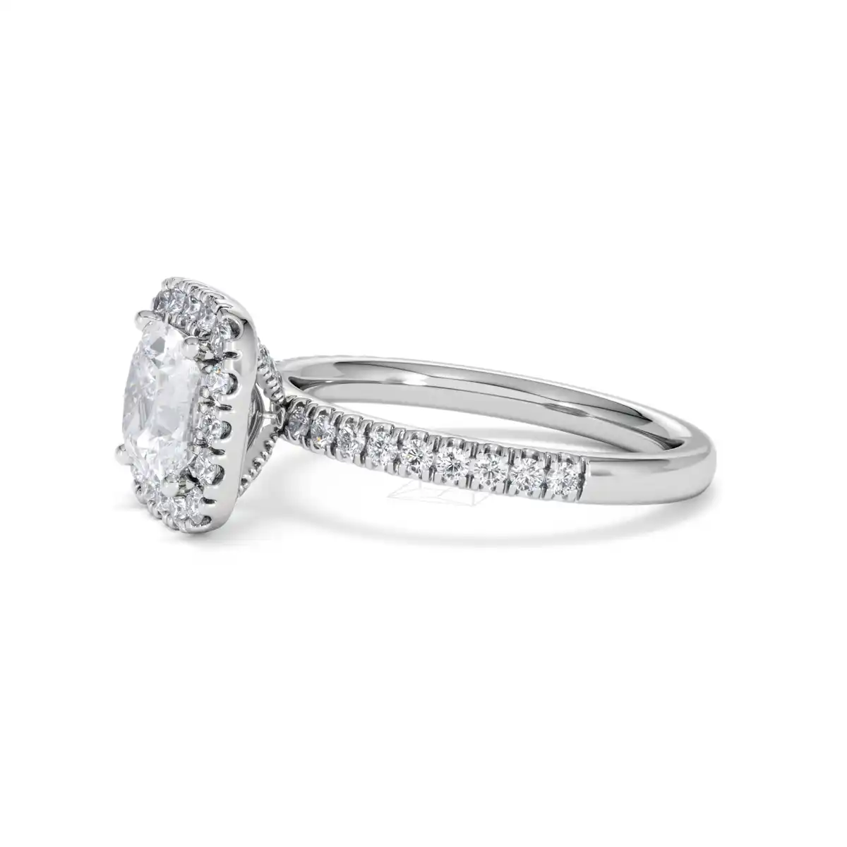 2.05ct Beatrice Lab Diamond Halo Engagement Ring 18K White Gold F/VS1